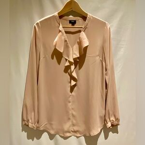 Mossimo Pale Blush Ruffle-Trim Blouse, size S